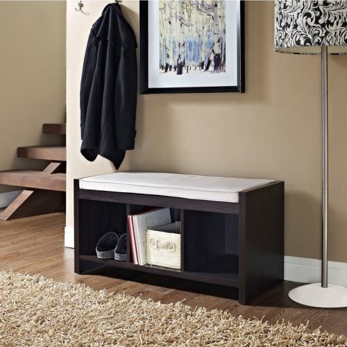 NEGOZIO - Three Open Compartments Storage Bench