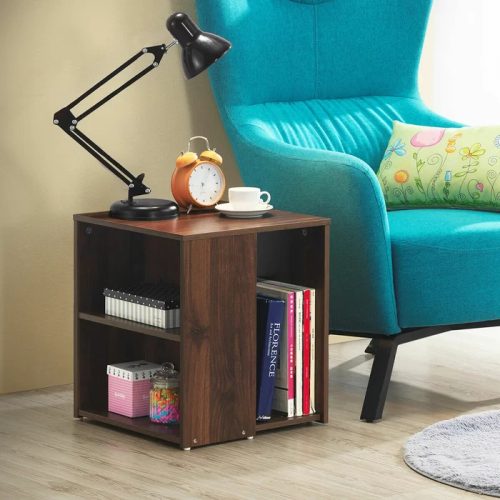 EQUALIN - Storage End Table Dark Brown