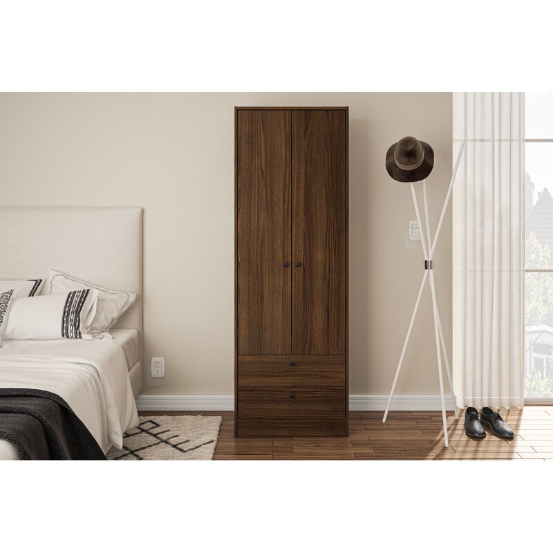BARKHAT - Dark Brown Double Door Wardrobe