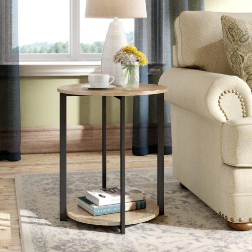 ALANIA - Round Metallic Four Leg Sid Table