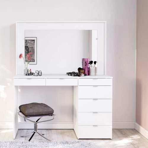 STARRY - Vanity Desk with Seven Storage Drawers & Mirror