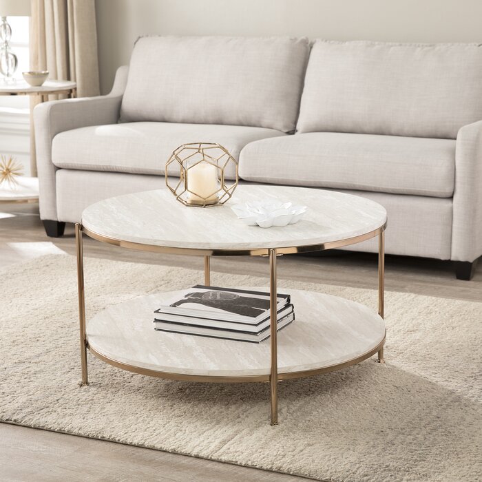 NADELL - Round Iron Frame Coffee Table