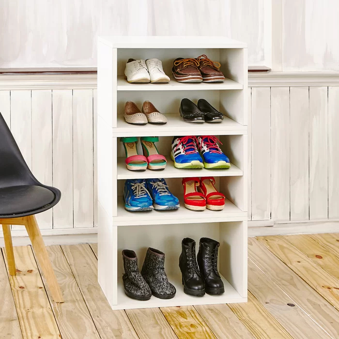 VITERN - Five Shelves Shoe Storage Rack White