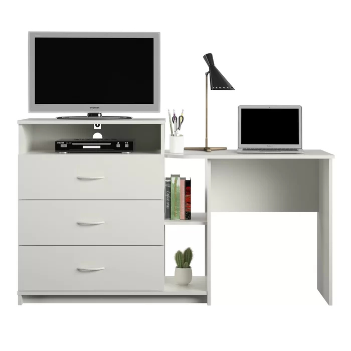 GEEREY - Two In One Computer Desk White