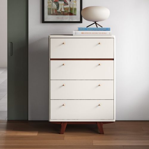 KARAN - Four Drawer Chest with Wooden Base