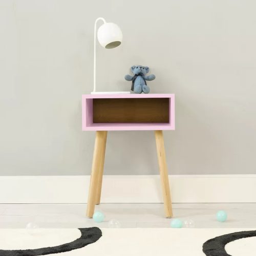 ROSY - Pink & Oak Brown Kids Nightstand