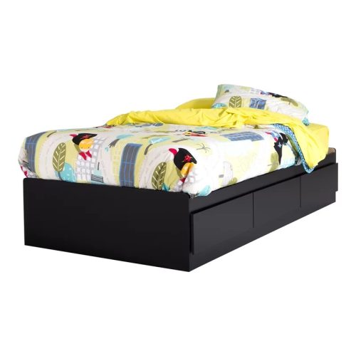 SIAM - Black Teen Bed With Drawers
