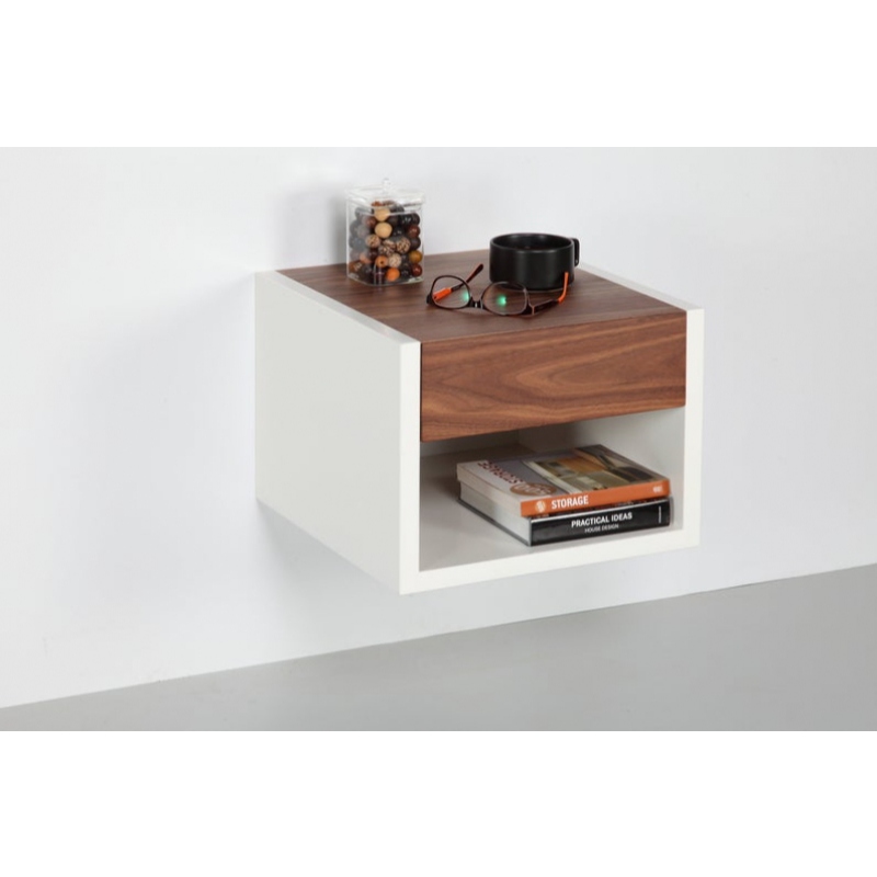 FLAMING  - Floating Bedside Nightstand with Drawer