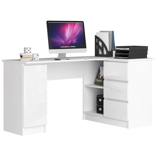 BATU - White L Shaped Corner Desk