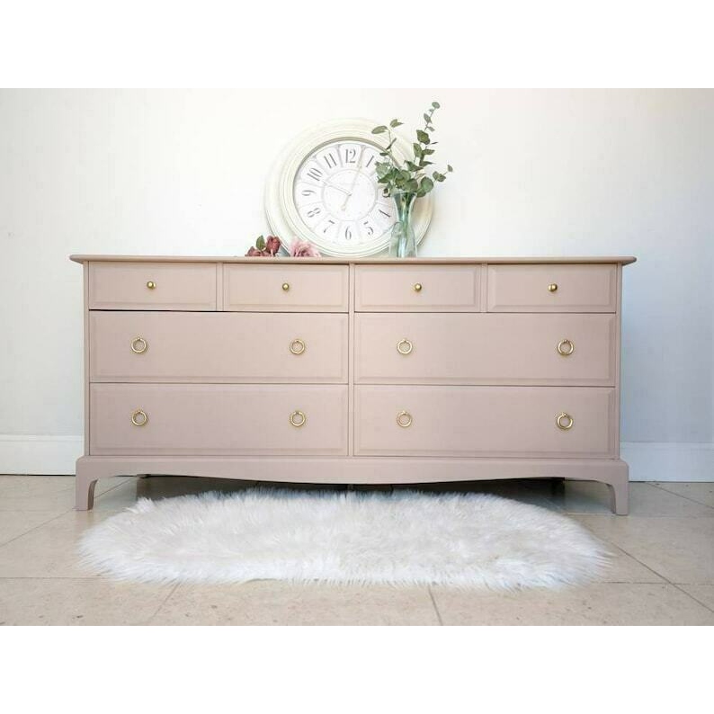 FUME - Antique Style Chest Of Drawers Dusky Pink