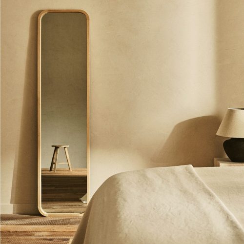 ROBINIER - Full Length Mirror with Oak Brown Frame