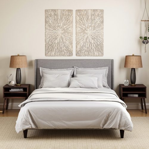 GAZELLA - Grey & Brown Mid Century Style Bedroom Set