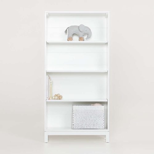 PLANK - White Wide Shelves Kids Bookcase