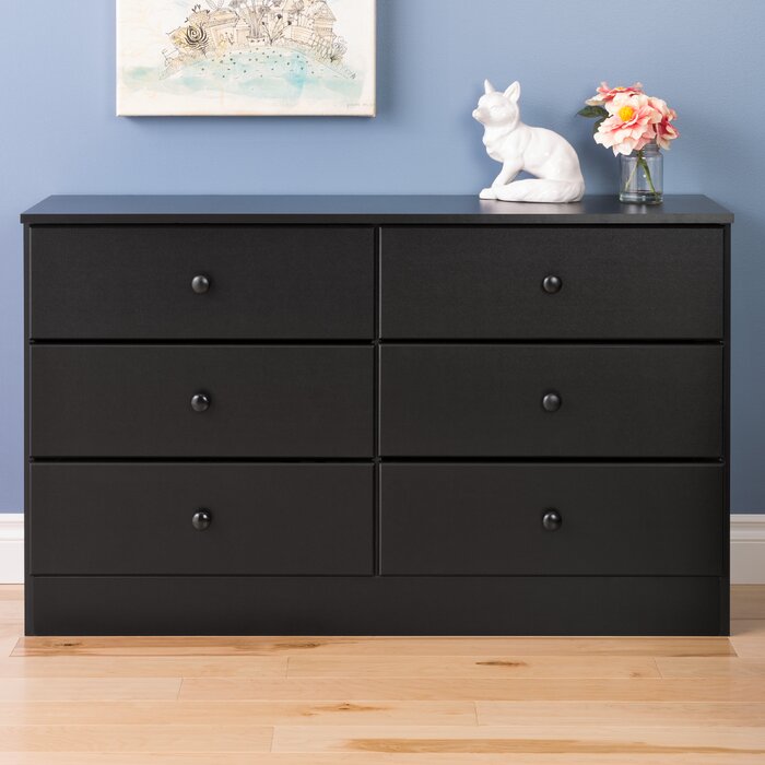 ADA - Black Six Drawer Chest Dressers