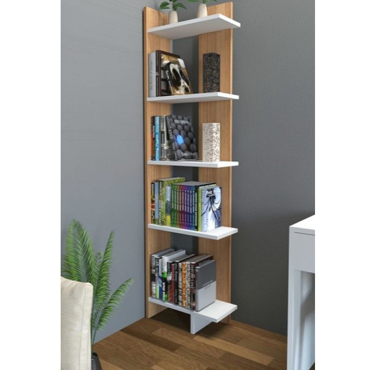 ROMEZA - Standing Ladder Unit Corner Bookcase