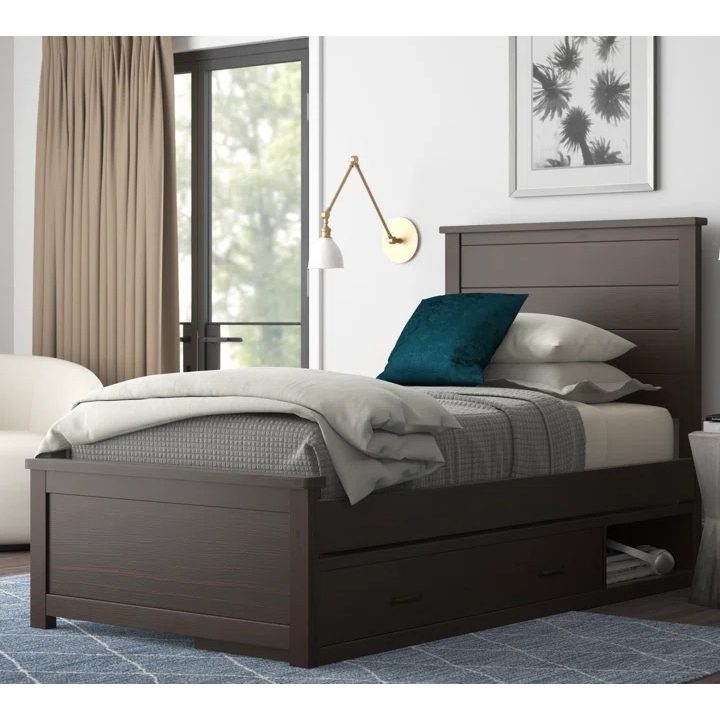 FELIX - Classic Teen Bed in Dark Brown Polish Finish