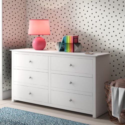 AVERS - Traditional Chest of Six Drawers White