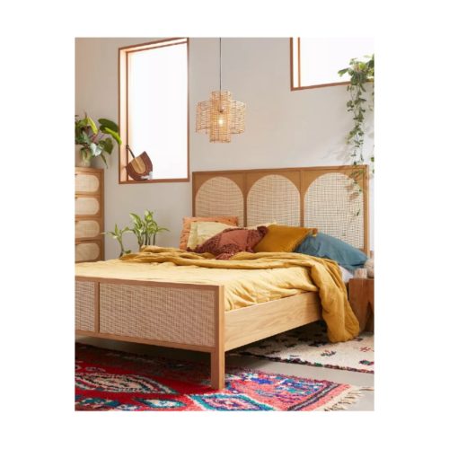 AGHA - Cane Paneled Queen size Bed
