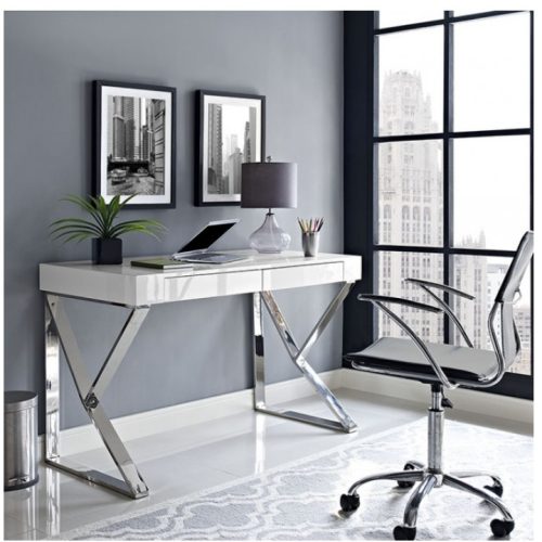 XOHA - K Shape Stainless Steel Frame Manager Table