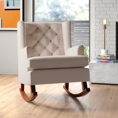 KHUMAR - Off White Tufted Rocking Chair