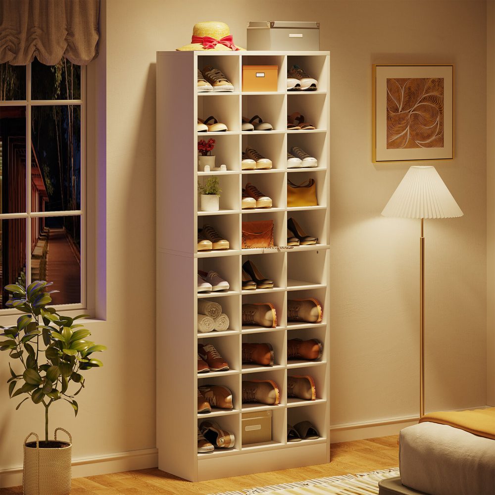 CUBBIES - Thirty Cube White Shoe Rack