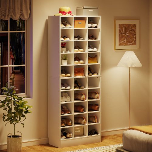 CUBBIES - Thirty Cube White Shoe Rack
