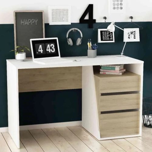 QUERCUS - White & Oak Brown Modern Computer Table