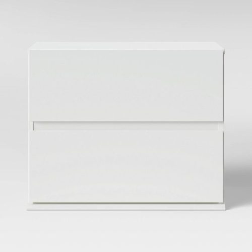 ALICE - Double Drawer Side Table White
