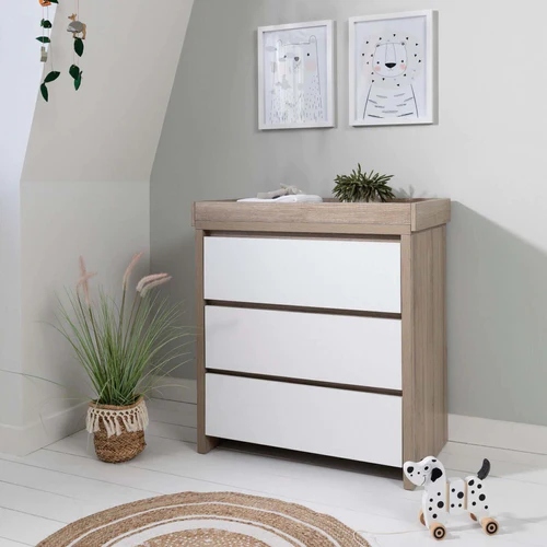 JALEH - White & Oak Brown Stash Changing Table