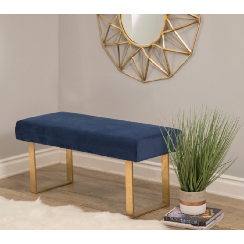 VALERIA - Navy Blue Velvet Bench