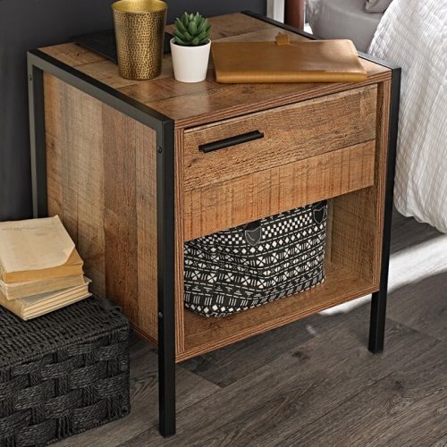 BERTIE - Brown High Gloss Finish Side Table