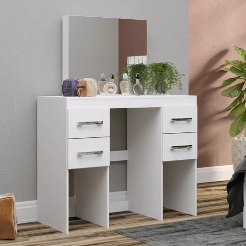BAUHAS - Storage Side Drawer Vanity Desk with Mirror