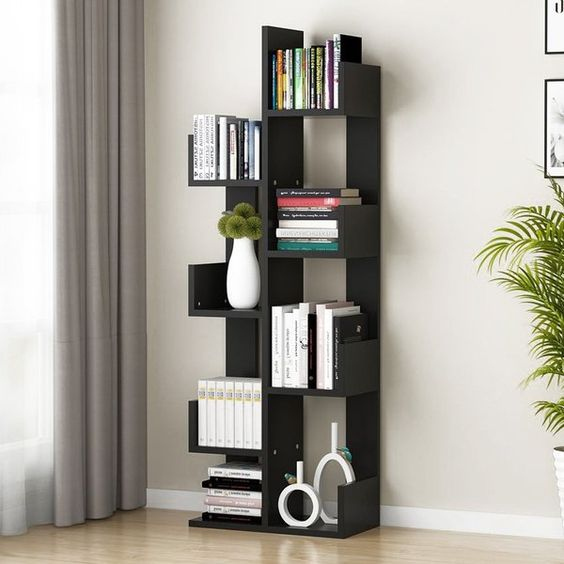 KNIGHT - Geometric Shape Bookshelf Black