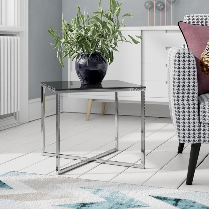 BRIGGS - Stainless Steel Crossed Legs Side Table