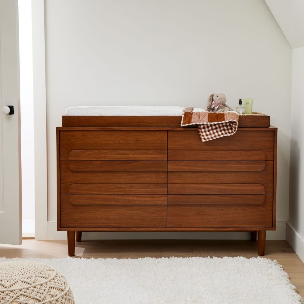 CIRO - Walnut Brown Polish Finish Changing Table