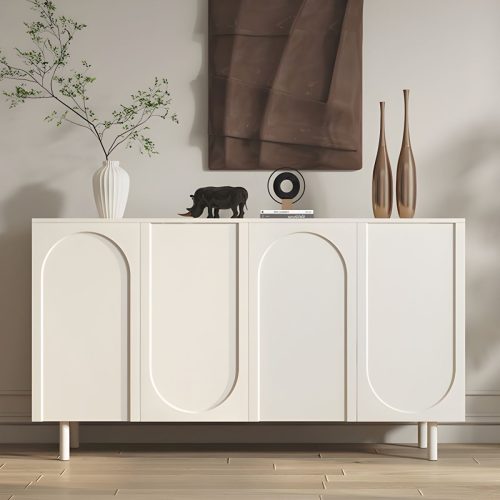 NOPSIS - White Grooved Panel Door Side Board