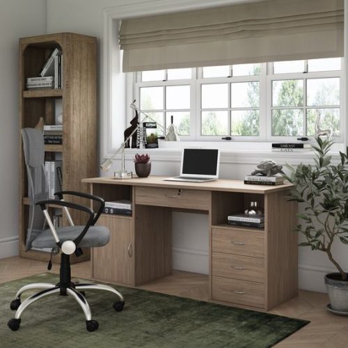 KIZ - Oak Brown Classic Open Shelf Manager Table