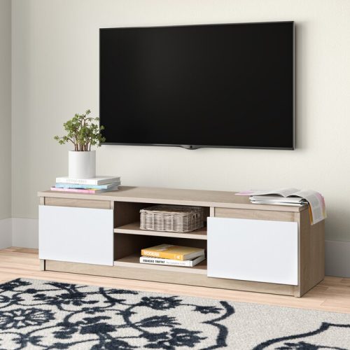 CAMILA - Oak Brown & white Media Display TV Console
