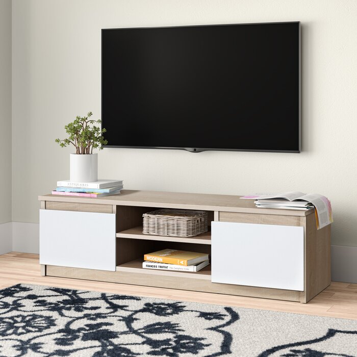 CAMILA - Oak Brown & white Media Display TV Console