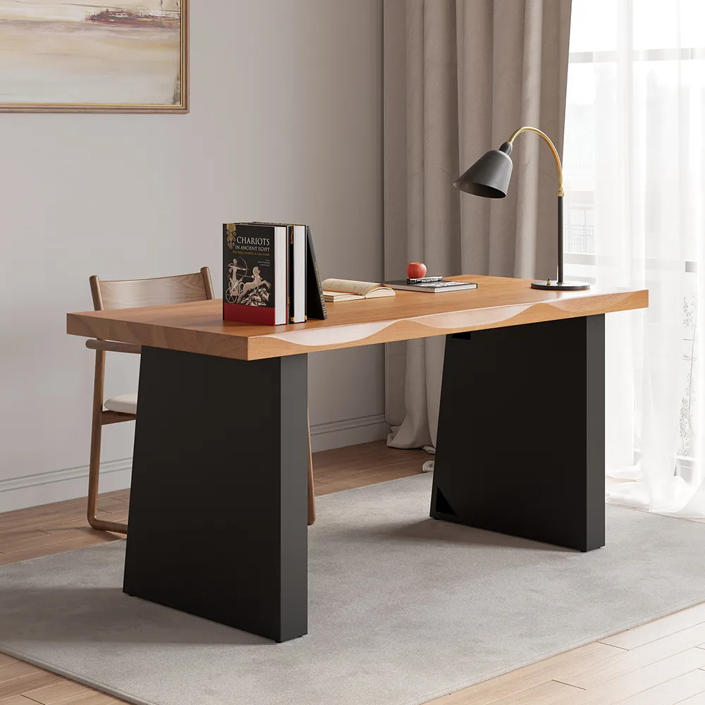 ABIR - Black & Brown Manager Table with Squiggly Details