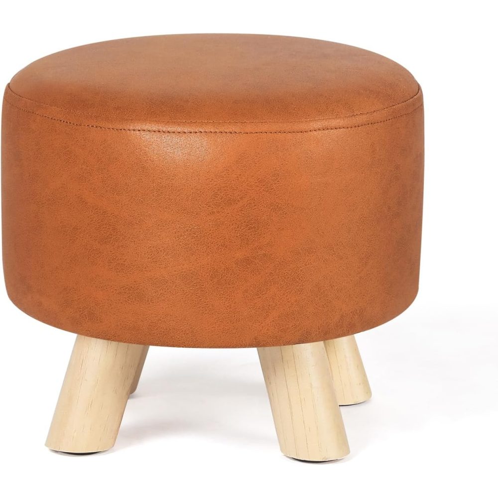 LEMAC - Footrest Stool with Wooden Legs