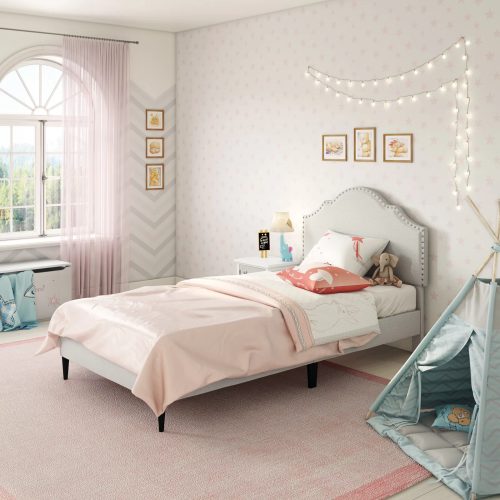 STARK - Ornate Flair Light Grey Kid Bed
