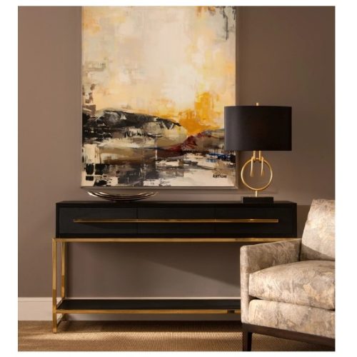 MERIT - Black & Gold Stainless Steel Console Table