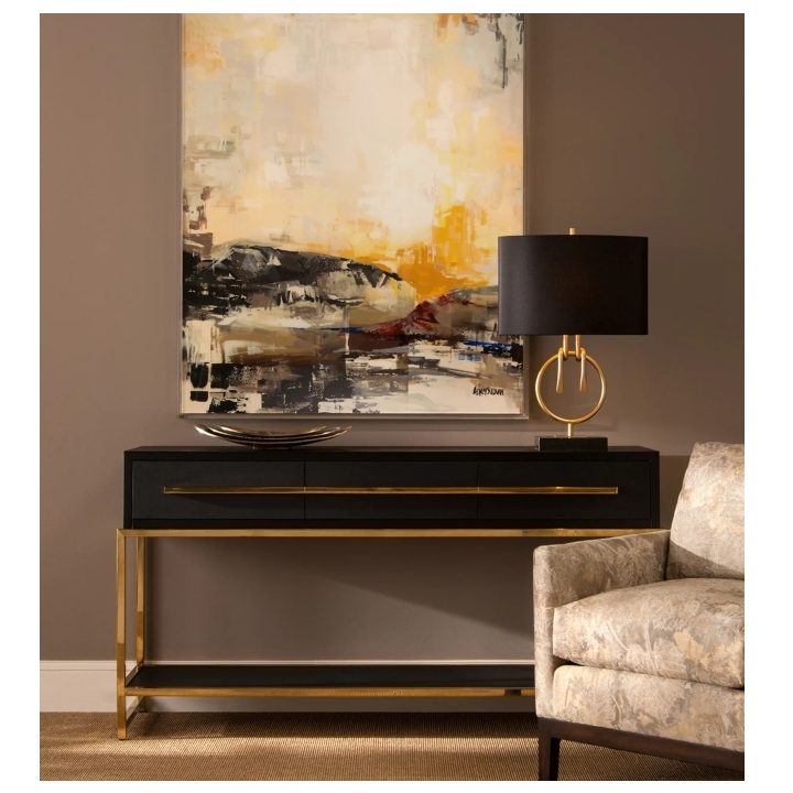 MERIT - Black & Gold Stainless Steel Console Table