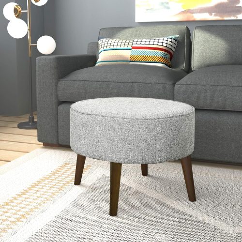 ASHVIL - Footrest Stool Dark Wooden Legs