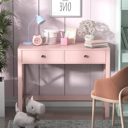 MAUVE - Transitional Style Vanity Table in Light Pink