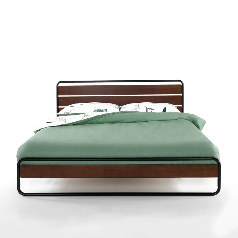 NARIN - Modish Metallic Frame Queen size Bed