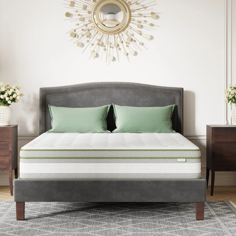 MUZZLIN - Grey Velvet Upholstery King Size Bed