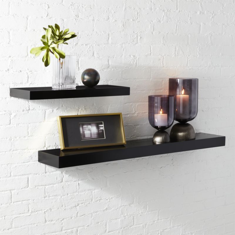 Floating Wall Shelves - Black 2 Piece set