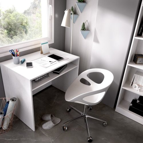 DERISH - White Compact Computer Desk